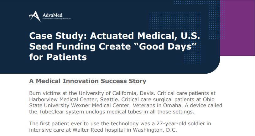 Case Study: Actuated Medical, US Seed Funding Create "Good Days" for Patient