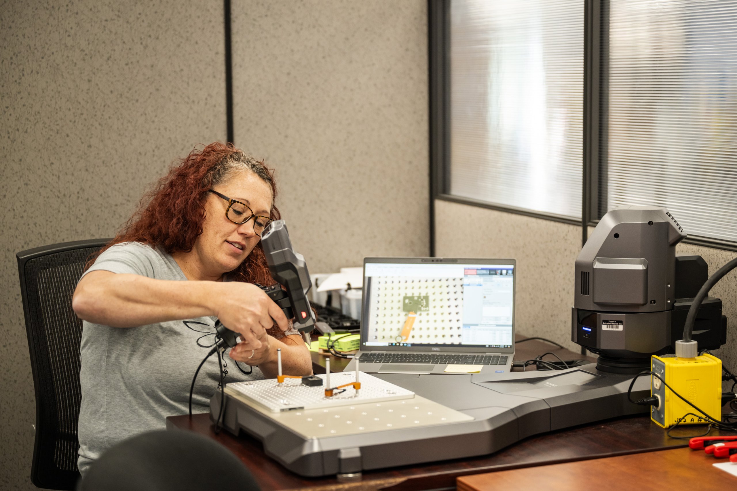 Engineers working in the Advanced Testing Laboratory _BabyGentlestick Heel Stick Helper